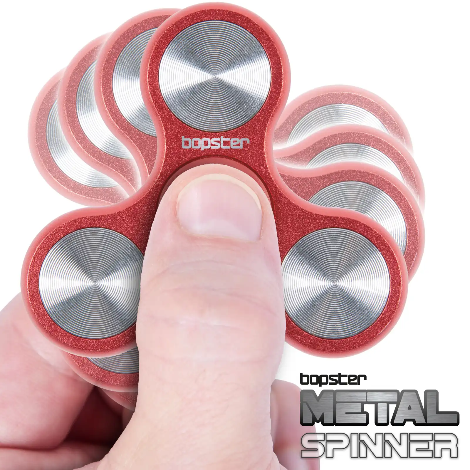 Fidget Metal Spinner RED, für Finger-Akrobatik 7 cm x 1,27 cm