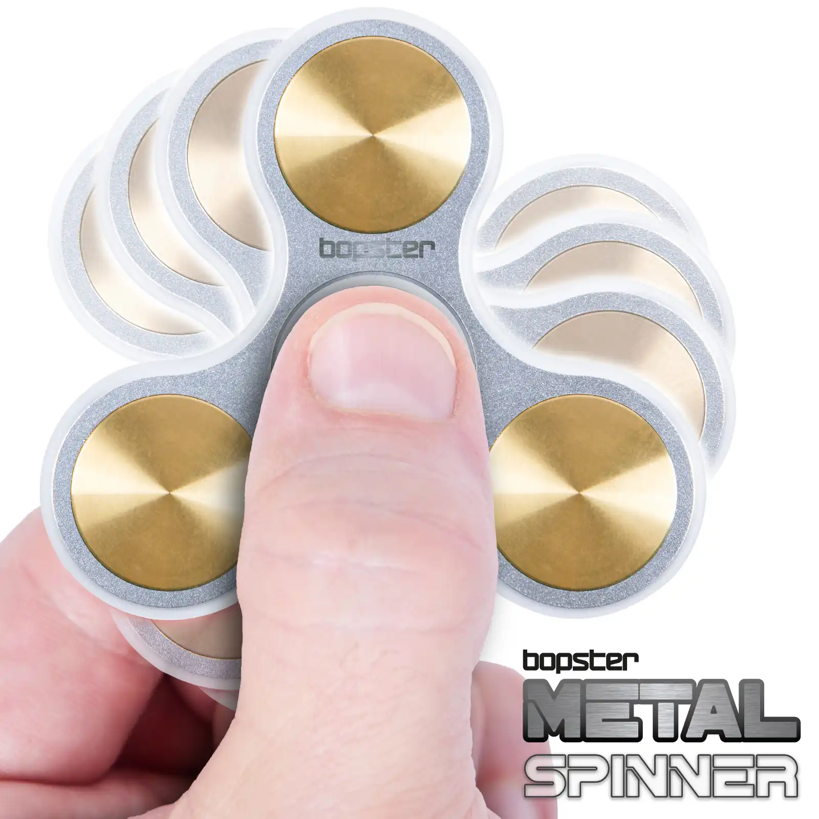 Fidget Metal Spinner SILVER, für Finger-Akrobatik 7 cm x 1,27 cm