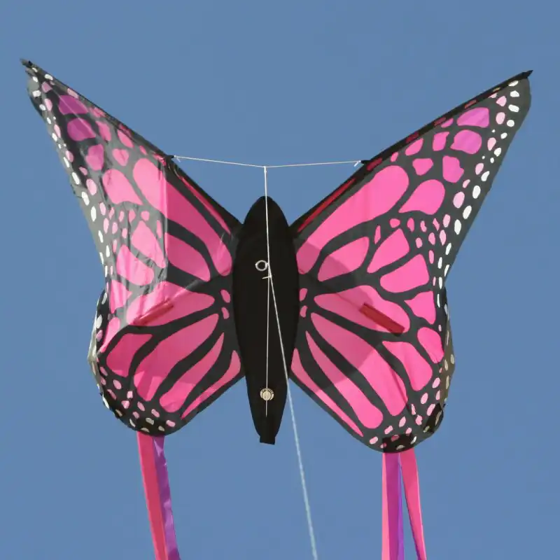 Spiderkites Schmetterling Einleiner-Drachen/Kinderdrachen (1-Leiner) rtf (flugfertig) 90 cm x 66 cm Gfk-Gestänge pink