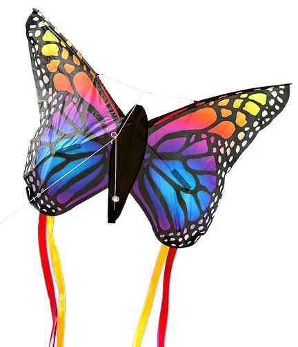 11111Spiderkites Schmetterling Einleiner-Drachen/Kinderdrachen (1-Leiner) rtf (flugfertig) 90 cm x 66 cm Gfk-Gestänge rainbow