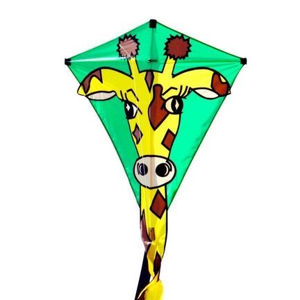 Elliot Gero Giraffe, Einleiner-Drachen/Kinderdrachen (Eddy/1-Leiner), rtf (flugfertig), 75 cm x 75 cm, bunt