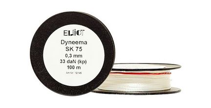 11111Dyneema-Drachenschnur 95 daN 100 m 8-fach geflochten 0.8 mm (EUR 0.20/m)
