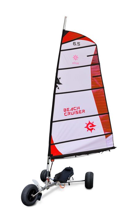 BeachCruiser Segel für Strandsegler 6.5 qm weiß/rot 