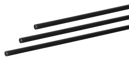 3 Stück - Gfk-Vollstab (Fiberglasstab/Glasfaserstab) 4 mm 100 cm schwarz für Drachen- und Modellbau Basteln Montagen Messebau Industrie Haushalt