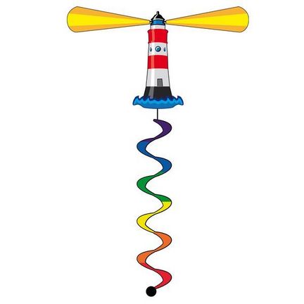 Windspiel hängend - Leuchtturm 35 cm x 90 cm rainbow 