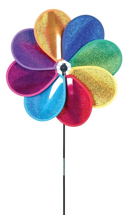 Windrad/stehendes Windspiel Blume Prismatic Deluxe Daisy Spinner Rotordurchmesser 39 cm 8 x 81 cm Höhe 81 cm 8er