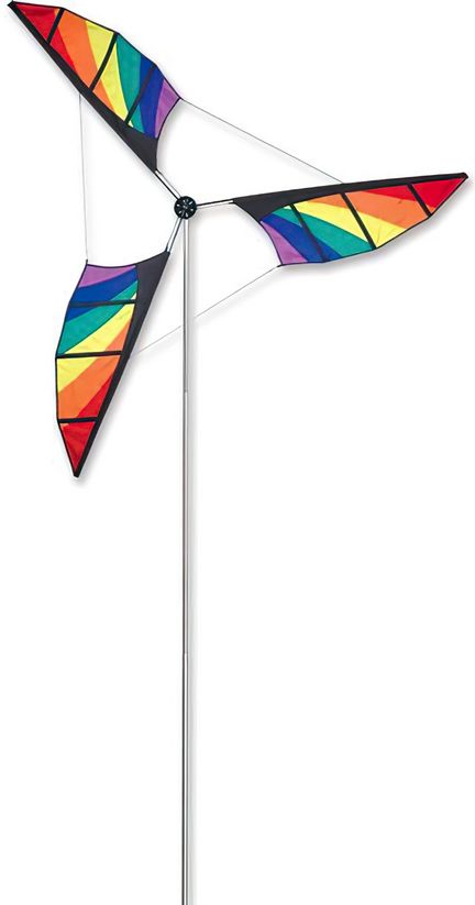 11111Windrad/stehendes Windspiel "Windgenerator" Ø 200 cm Höhe 420 cm rainbow Größe L