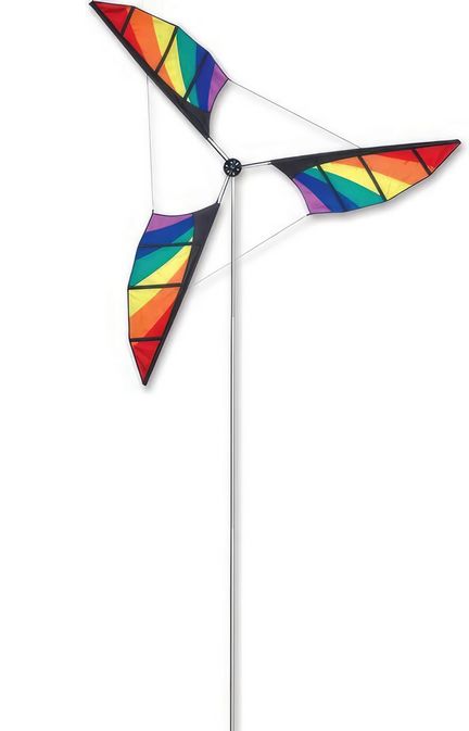 11111Windrad/stehendes Windspiel "Windgenerator" Ø 300 cm Höhe 460 cm rainbow Größe XL