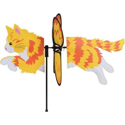 Windspiel stehend - Katze - Ginger Ø 32 cm 48 cm x 32 cm gelb/orange 
