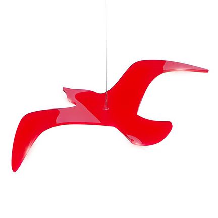 11111Sonnenfänger Lichtzauber - Vogel "Wing" 11 cm gebogen inkl. 30 cm Stab rot