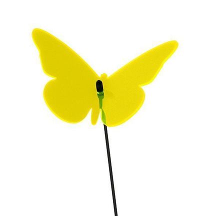 Sonnenfänger Lichtzauber - Schmetterling mini 5 cm gebogen inkl. 20 cm Stab gelb