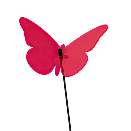 11111Sonnenfänger Lichtzauber - Schmetterling klein 10 cm gebogen inkl. 30 cm Stab rot