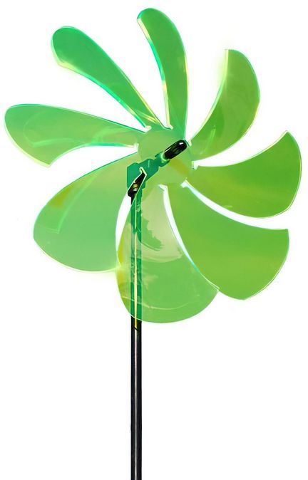 11111Sonnenfänger Lichtzauber - Windrad/stehendes Windspiel 25 cm inkl. 100 cm Stab grün