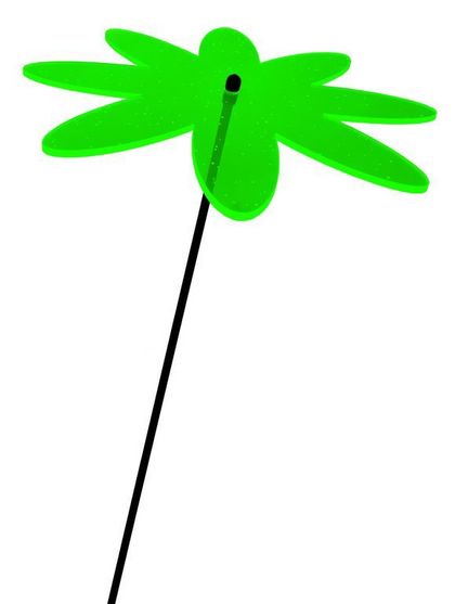 11111Sonnenfänger Lichtzauber - Blume "Margerite" mini 4 cm inkl. 20 cm Stab grün