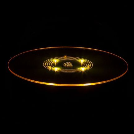 11111Sonnenfänger LED "Solardisc" Scheibe Magic 25 cm orange inkl. 1.50 m Stab (2 x gemufft)