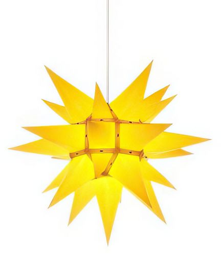 11111Herrnhuter Stern i4 (Bausatz) Ø 40 cm Papier - gelb Wunderschöner und sehr hochwertiger Weihnachtsstern für Innen/Indoor - das Original mit 25 Zacken