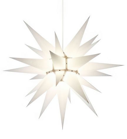 11111Herrnhuter Sterne Stern i6 (Bausatz) Ø 60 cm Papier - weiß Wunderschöner und sehr hochwertiger Weihnachtsstern für Innen/Indoor - das Original mit 25 Zacken
