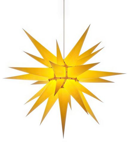 11111Herrnhuter Stern i7 (Bausatz) Ø 70 cm Papier - gelb Wunderschöner und sehr hochwertiger Weihnachtsstern für Innen/Indoor - das Original mit 25 Zacken