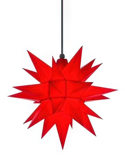 11111Herrnhuter Stern A4 Ø 40 cm Kunststoff - rot Wunderschöner und sehr hochwertiger Weihnachtsstern für Innen und Außen - das Original mit 25 Zacken