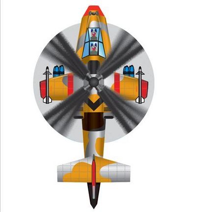 X-Kites Mini Micro Kites - Einleiner-Drachen/Kinderdrachen (1-Leiner) rtf (flugfertig) ApacheCopter 11 cm x 12 cm