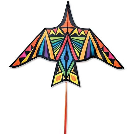 11111Premier Kites Thunderbird - Rainbow Geometric 7 ft. Einleiner-Drachen (1-Leiner) rtf - 140 cm x 224 cm Gfk-Gestänge bunt