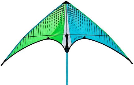 Prism Neutrino Mojito Zweileiner-Lenkdrachen/Stabdrachen 100 x 55 cm Cfk-Gestänge grün/blau rtf