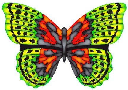 11111X-Kites Mini Mylar Kites - Einleiner-Drachen/Kinderdrachen (1-Leiner) rtf (flugfertig) Schmetterling 10 cm x 10 cm grün