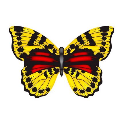 11111X-Kites Mini Mylar Kites - Einleiner-Drachen/Kinderdrachen (1-Leiner) rtf (flugfertig) Schmetterling 10 cm x 10 cm gelb