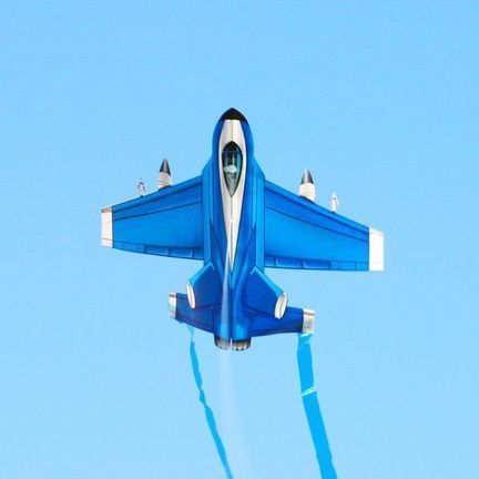X-Kites Mini Micro Kites - Einleiner-Drachen/Kinderdrachen (1-Leiner) rtf (flugfertig) Fighter Jet 11 cm x 12 cm