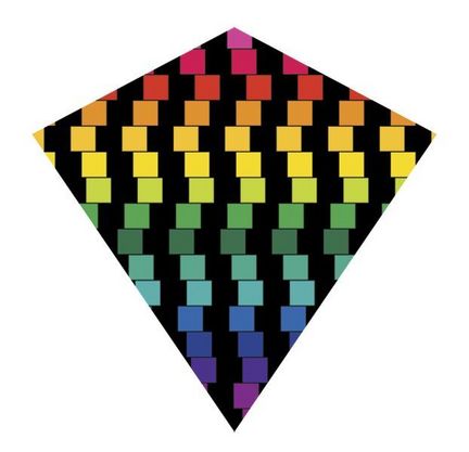 X-Kites ColorMax Kites - Einleiner-Drachen/Kinderdrachen (Eddy/1-Leiner) rtf (flugfertig) Cubes 65 cm x 65 cm bunt