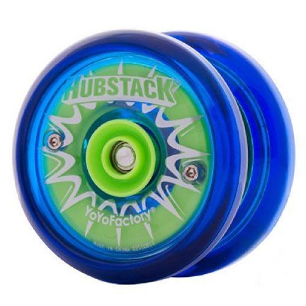 YoYoFactory HUBSTACK - YoYo für Fortgeschrittene und Profis, Ø 59 mm, B 40 mm, 63 g, blau/grün YoYoFactory HUBSTACK - YoYo für Fortgeschrittene und Profis, Ø 59 mm, B 40 mm, 63 g, blau/grün