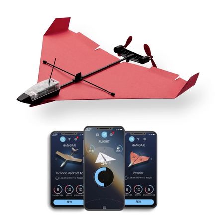 PowerUp 4.0  Smartphone gesteuerter Elektrobausatz für Papierflugzeuge 22 cm x 4.5 cm x 2.5 cm schwarz