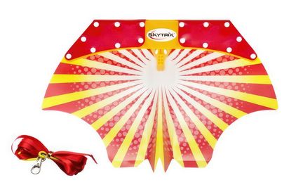 Stuntglider Skytrix 30 cm x 30 cm rot/gelb Kunststoff Glider inkl. elastischem Halteseil und Handbuch