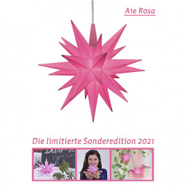 Herrnhuter Stern A1e - Weihnachtsstern Innen und Außen Ø 13 cm Kunststoff inkl. LED rosa - Sonderedition 2021