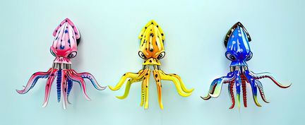 11111Wackel-Magnete (3D-Motiv) Tintenfisch/Squid Ocean Life 
