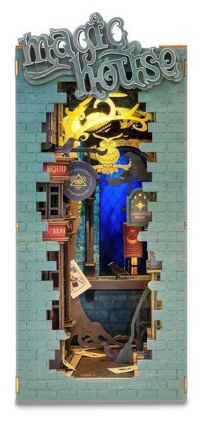 11111Robotime - DIY - Magic House (DIY Bücherecken-Diorama 18 x 11 x 24 cm) Bücherecken-Diorama (Holzbausatz)