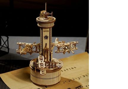 Robotime - DIY - Airplane Control Tower (DIY 3D Puzzle 19.5 x 19.5 x 25 cm) Kontrollturm (Holzbausatz)