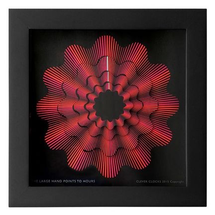 CleverClocks - moderne dekorative Design-Tischuhr/Wanduhr Red Ribbon Größe L (30 cm x 30 cm)