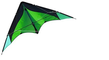Elliot Delta Basic - Zweileiner-Lenkdrachen/Stabdrachen (2-Leiner), rtf (flugfertig), 117 cm x 59 cm, Gfk-Vollstab 3 mm, grün/schwarz Elliot Delta Basic - Zweileiner-Lenkdrachen/Stabdrachen (2-Leiner), rtf (flugfertig), 117 cm x 59 cm, Gfk-Vollstab 3 mm, grün/schwarz