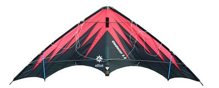 Elliot Gladiator 3.4 - Zweileiner-Power-Lenkdrachen/Stabdrachen (2-Leiner), KITE ONLY - 325 cm x 127 cm, Cfk-Rohr 10/12 mm, schwarz/rot Elliot Gladiator 3.4 - Zweileiner-Power-Lenkdrachen/Stabdrachen (2-Leiner), KITE ONLY - 325 cm x 127 cm, Cfk-Rohr 10/12 mm, schwarz/rot