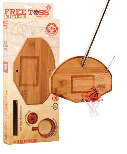 11111Free Toss Basketball Deluxe Edition Korb- und Basketball-Wurf-Spiel (Hook & Ring Game/Geschicklichkeitsspiel) 24 cm x 16 cm x 1.5 cm