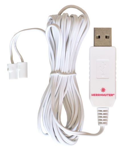 11111Herrnhuter USB-Adapter nur für den Innenbereich A1e A1b i1 weiß für 1 LED Stern und 1 Mini
