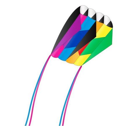 X-Kites SkyFoil Kites - stabloser Einleiner-Drachen/Kinderdrachen (1-Leiner) rtf (flugfertig) Rainbow 85 cm x 60 cm bunt