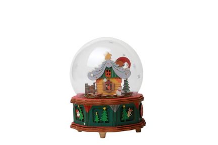 11111Robotime - DIY Music Box - Christmas Town (DIY-Spieluhr 10.3 x 10.3 x 13 cm) Spieluhr - Lied "Sakura" (Holzbausatz)