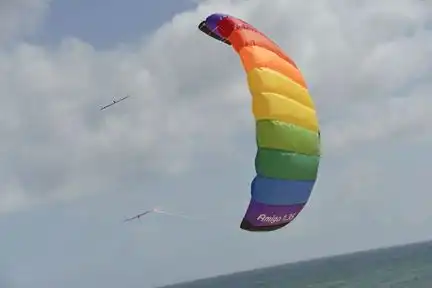 Spiderkites Amigo 1.35  Zweileiner-Lenkdrachen (Lenkmatte/Parafoil/2-Leiner) rtf (flugfertig) 135 cm x 55 cm rainbow