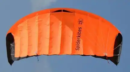 Spiderkites Amigo 2.05  Zweileiner-Lenkdrachen (Lenkmatte/Parafoil/2-Leiner) rtf (flugfertig) 205 cm x 69 cm orange