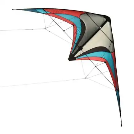Spiderkites Tomboy - Zweileiner-Lenkdrachen/Stabdrachen (2-Leiner) rtf (flugfertig) 195 cm x 90 cm 6 mm CFK/GFK-Hybrid-Gestänge grau/schwarz/orange/blau