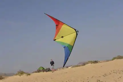 Spiderkites Buddy - Zweileiner-Lenkdrachen/Stabdrachen (2-Leiner) rtf (flugfertig) 123 cm x 55 cm Gfk-Gestänge rainbow