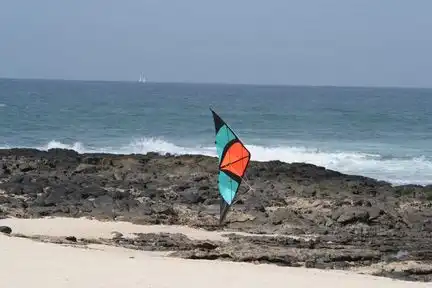 Spiderkites Wingman - Zweileiner-Lenkdrachen/Stabdrachen (2-Leiner) rtf (flugfertig) 150 cm x 63 cm Gfk-Gestänge türkis/orange