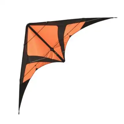 11111Spiderkites Gangsta - Zweileiner-Lenkdrachen/Stabdrachen (2-Leiner) rtf (flugfertig) 178 cm x 72 cm Gfk-Gestänge schwarz/orange